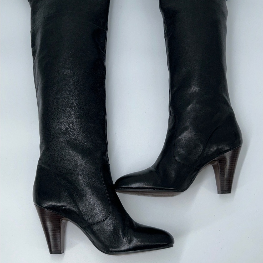 ASH Black Leather Knee-High Heeled Boots Women’s EU 39 / US 8–8.5 - Picture 9 of 10